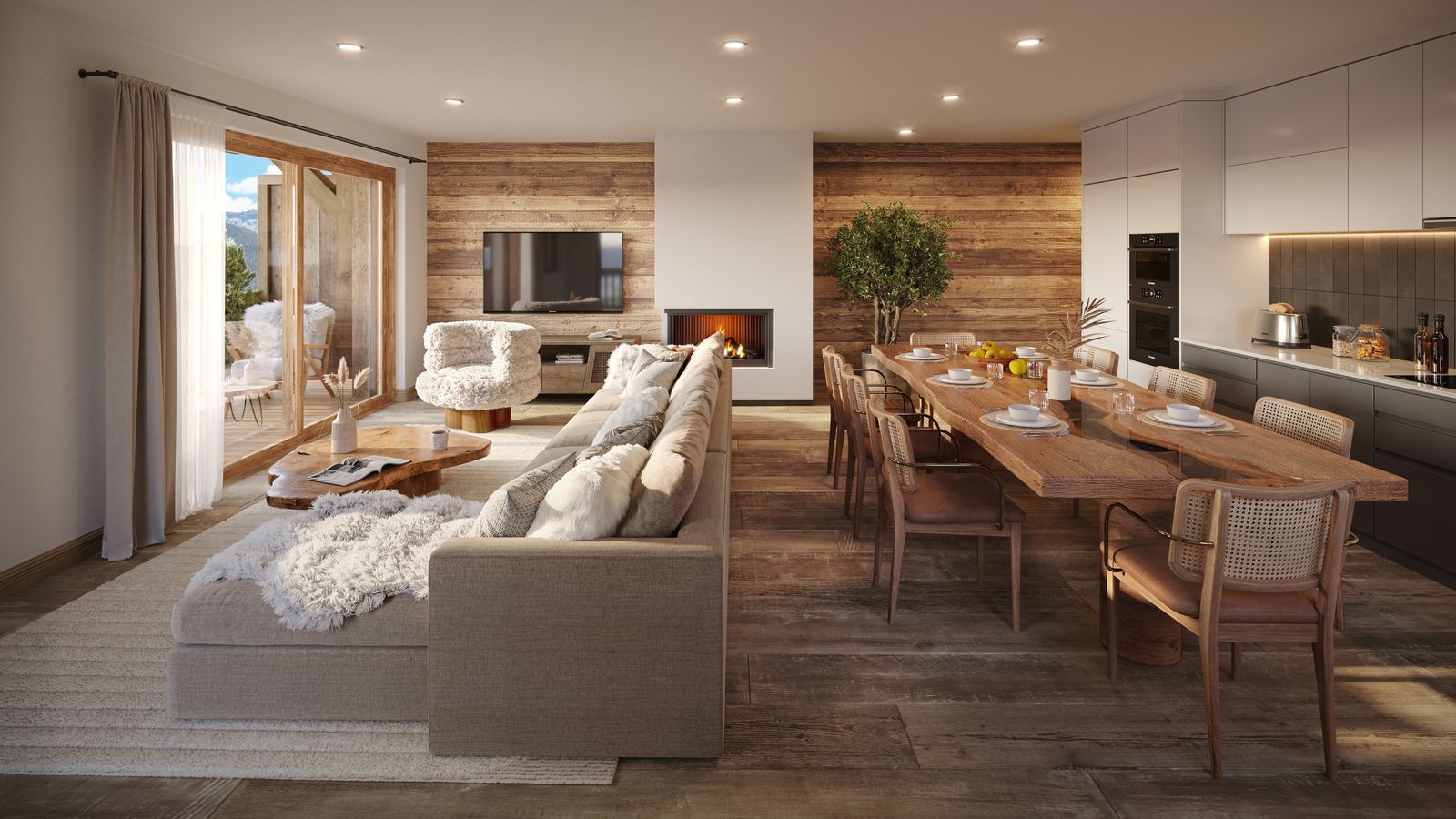 Pièce de vie d'un appartement